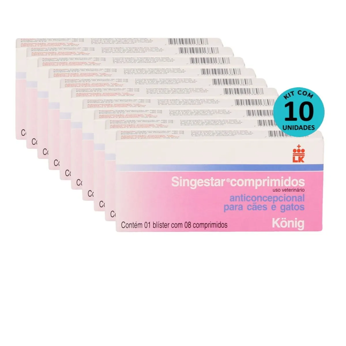 Kit Anticoncepcional Singestar König- 8 Comprimidos C/ 10 unidades