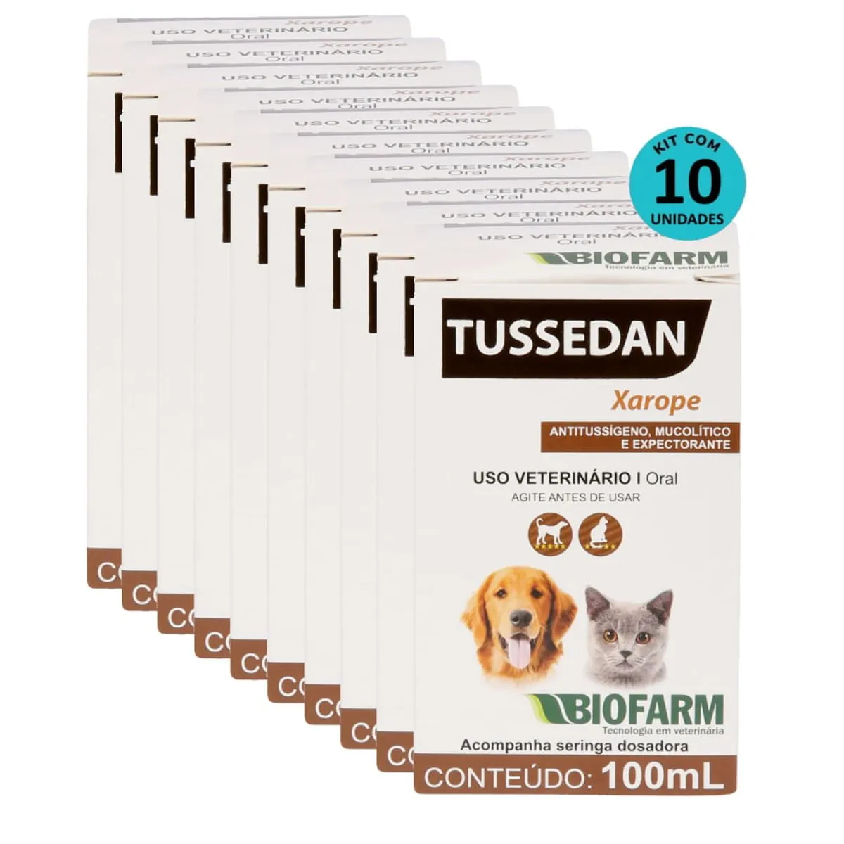Kit Xarope Tussedan Biofarm 100ml C/ 10 unidades