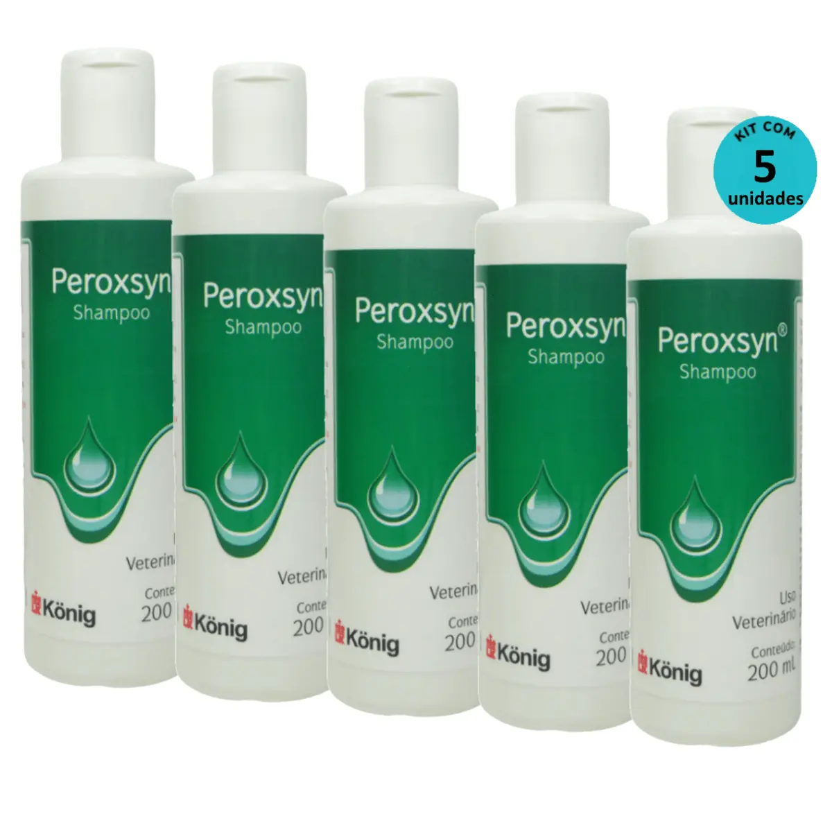 Kit Shampoo Peroxsyn König 200ml com 5 unidades