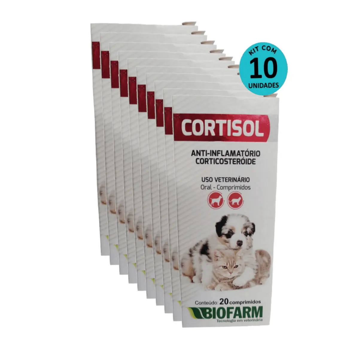 Kit Cortisol Biofarm c/ 20 comp. C/ 10 unidades