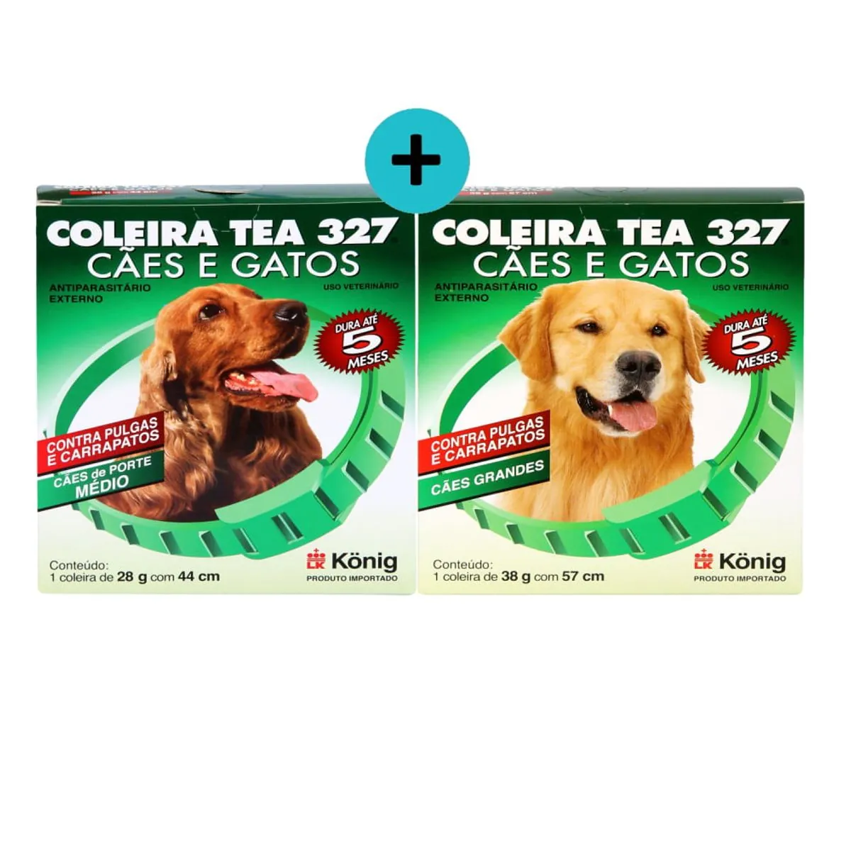 Kit 1 Coleira Contra Pulgas E Carrapatos TEA Cães M+1 Coleira Contra Pulgas E Carrapatos TEA Cães G