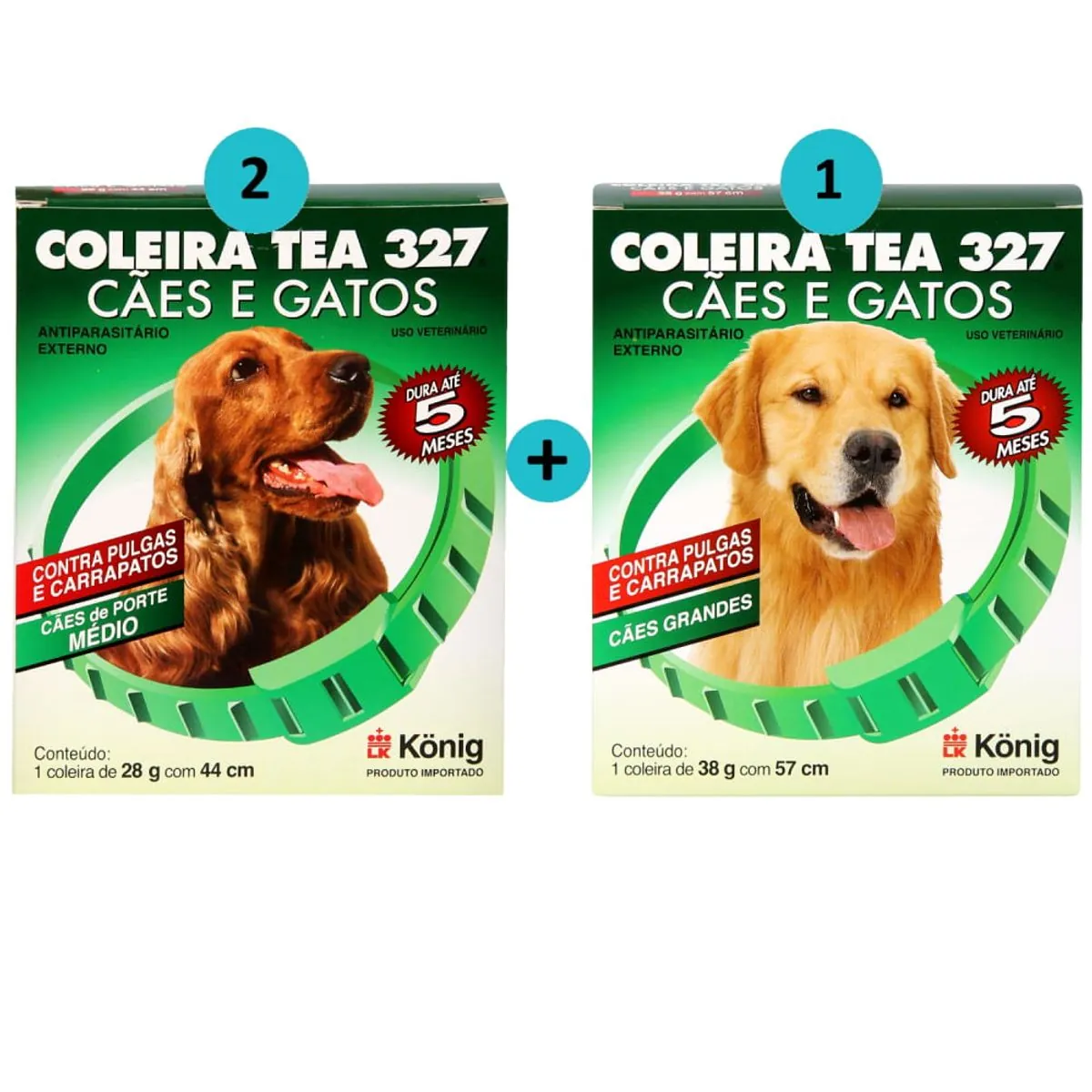 Kit 2 Coleira Cão Contra Pulga/Carrapato M+1 Coleira G König