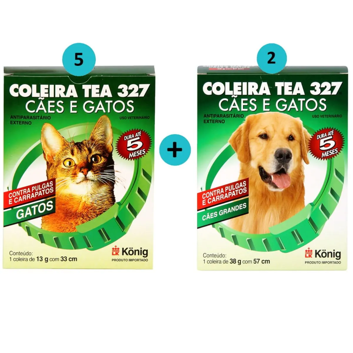 Kit 5 Coleiras TEA Gatos C/ 33cm + 2 Coleiras Cães G C/ 57cm