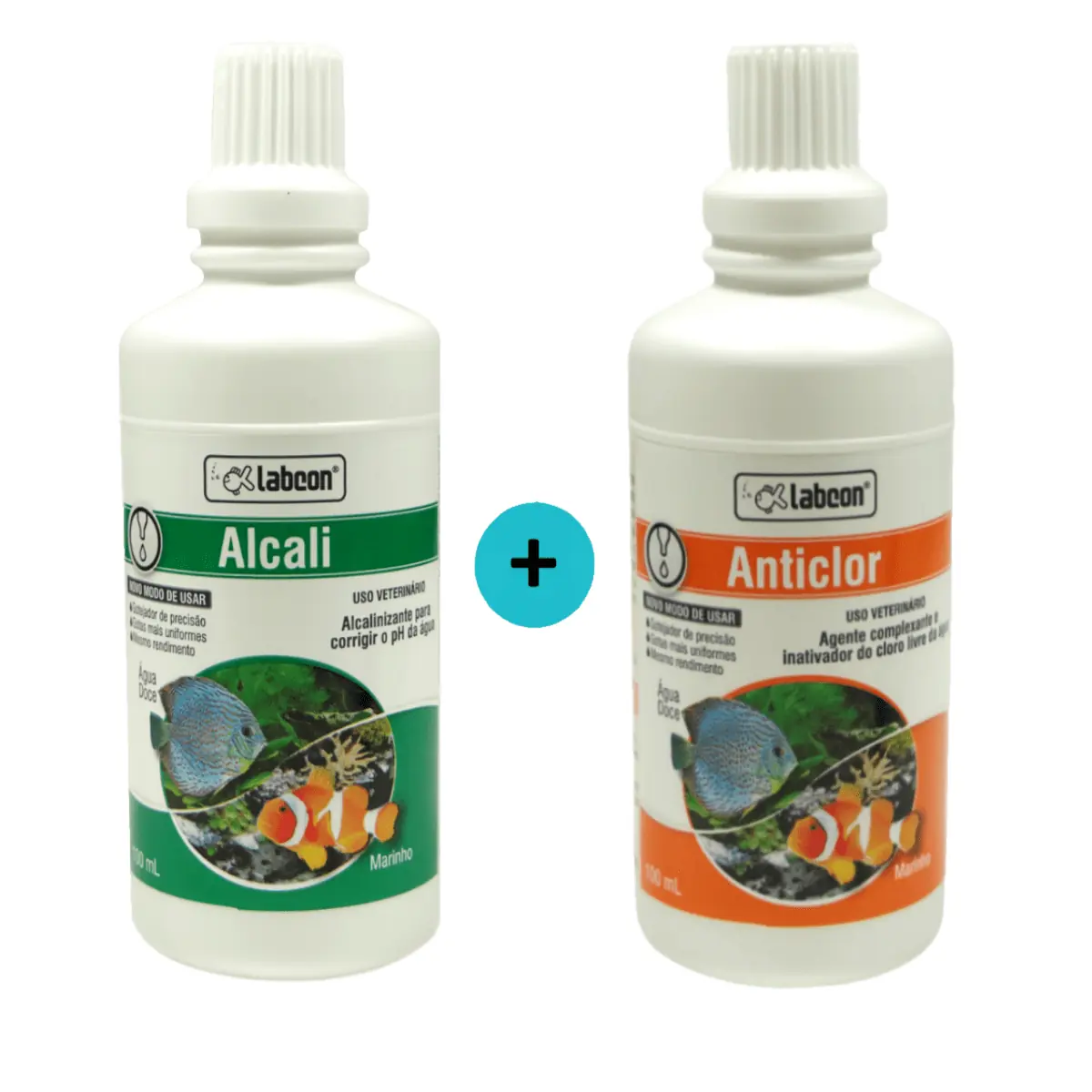 Kit 1 Alcon Labcon Alcalizante Alcali 100ml+ 1 Neutralizador Anticlor Alcon Labcon 100ml