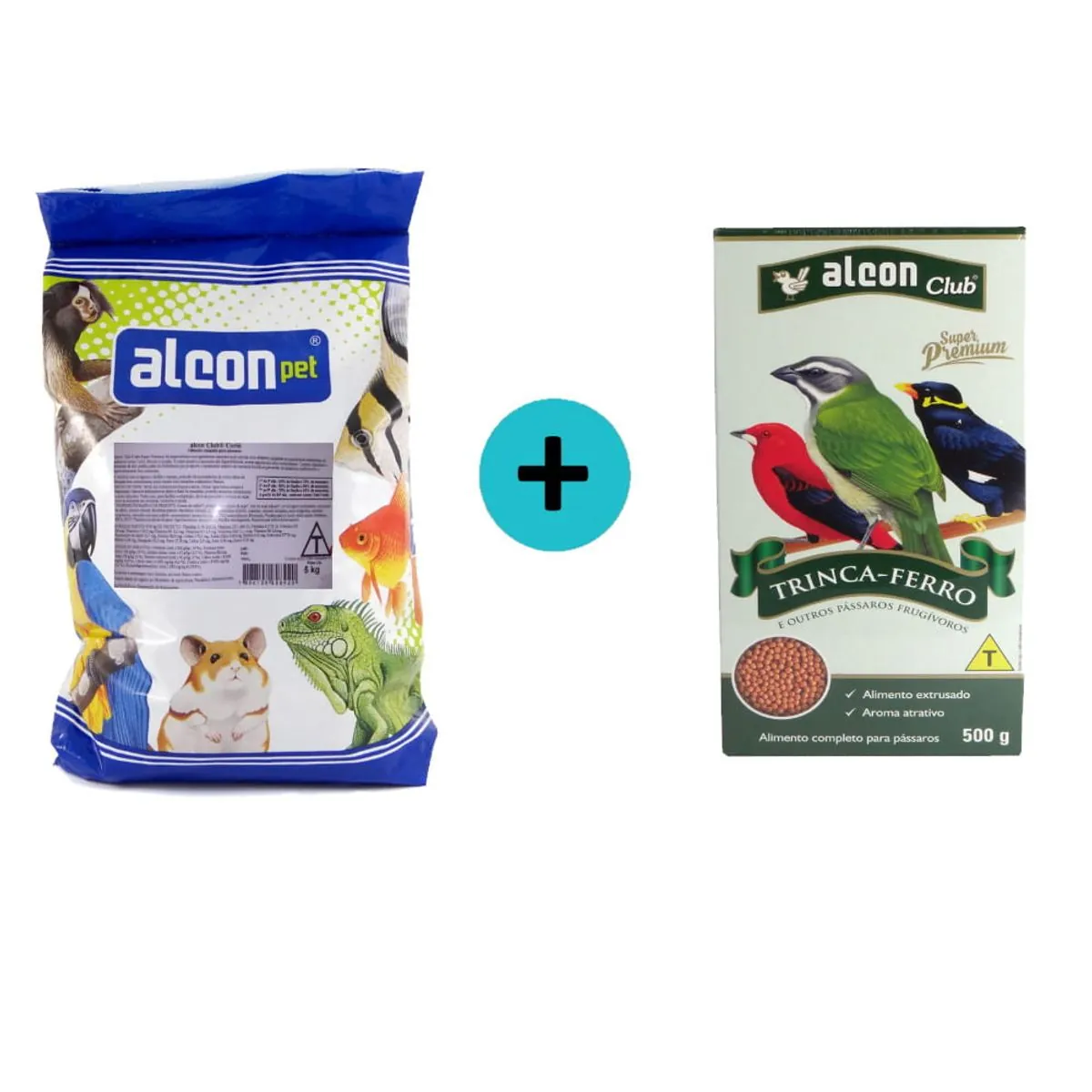 Kit 1 Ração Alcon Club Curió 5kg+1 Ração Alcon Club Trinca-Ferro 500g
