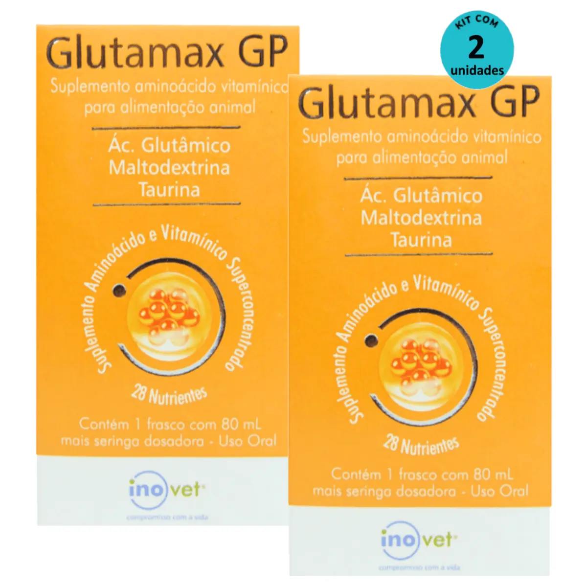 Kit 2 Glutamax GP Suplemento P/ Animais 80ml- Inovet