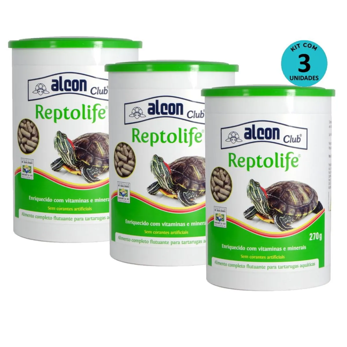 Kit 3 Ração Alcon Club Reptolife 270g