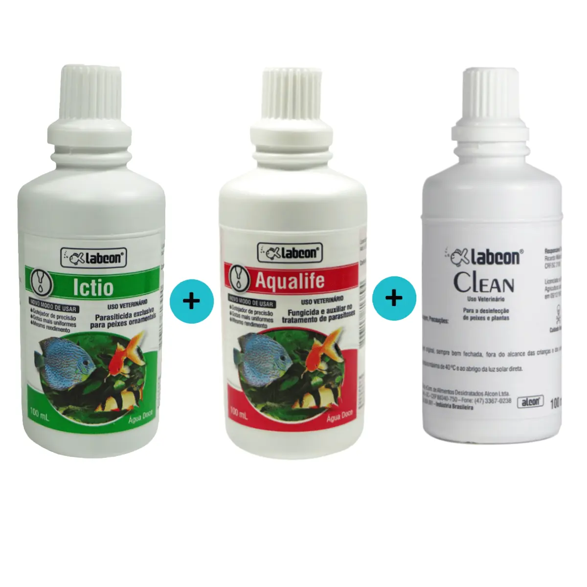 Kit 1 Labcon Ictio 100ml + 1 Labcon Aqualife100ml + 1 Labcon Clean 100ml- Alcon