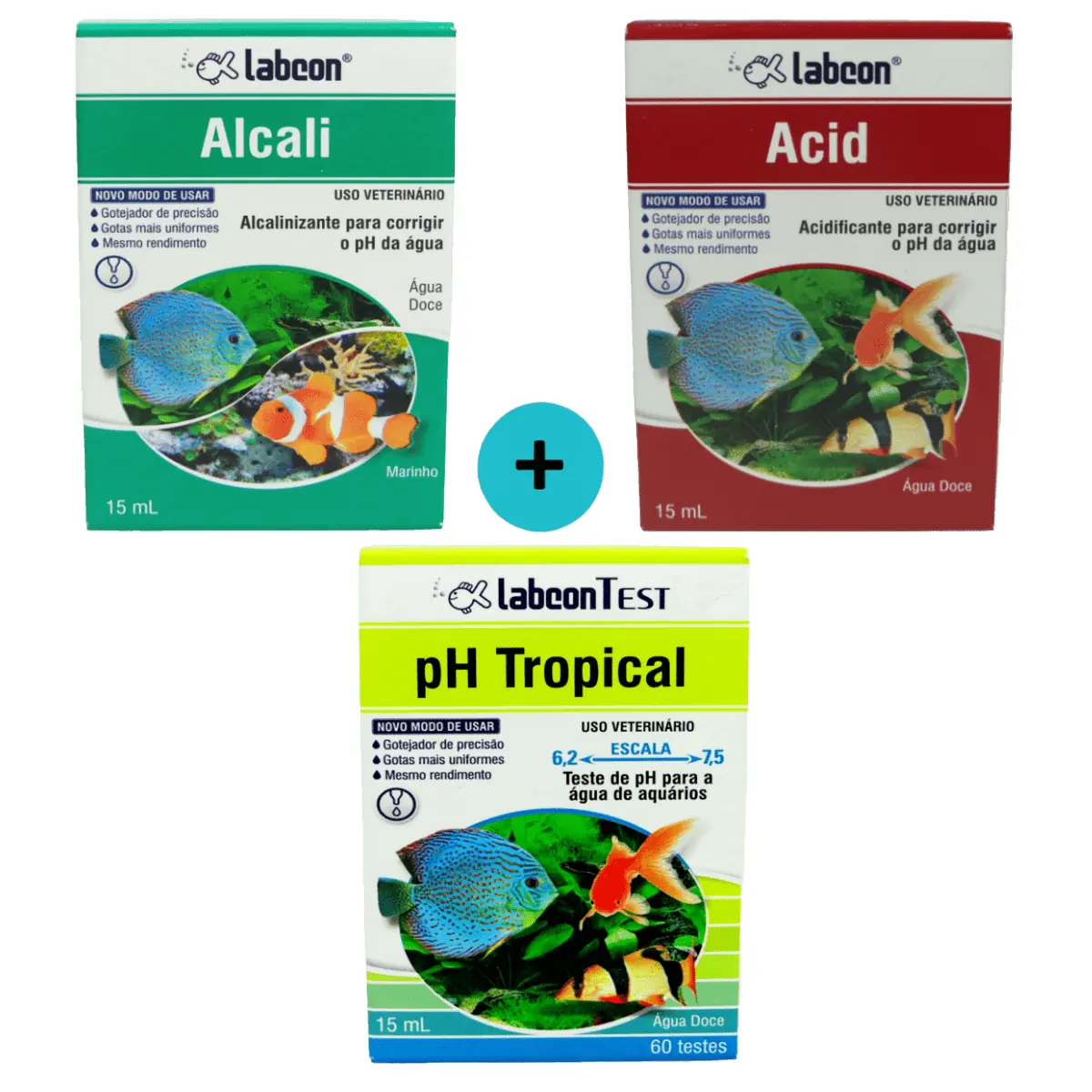 Kit 1 Labcon Alcali 15ml + 1 Labcon Acid 15ml + 1 Labcon PH Tropical 15ml - Alcon