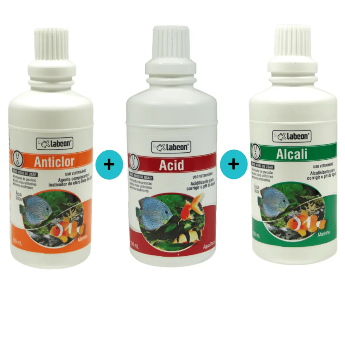 Kit 1 Labcon Anticlor 100ml + 1 Labcon Acid 100ml + 1 Labcon Alcali 100ml - Alcon