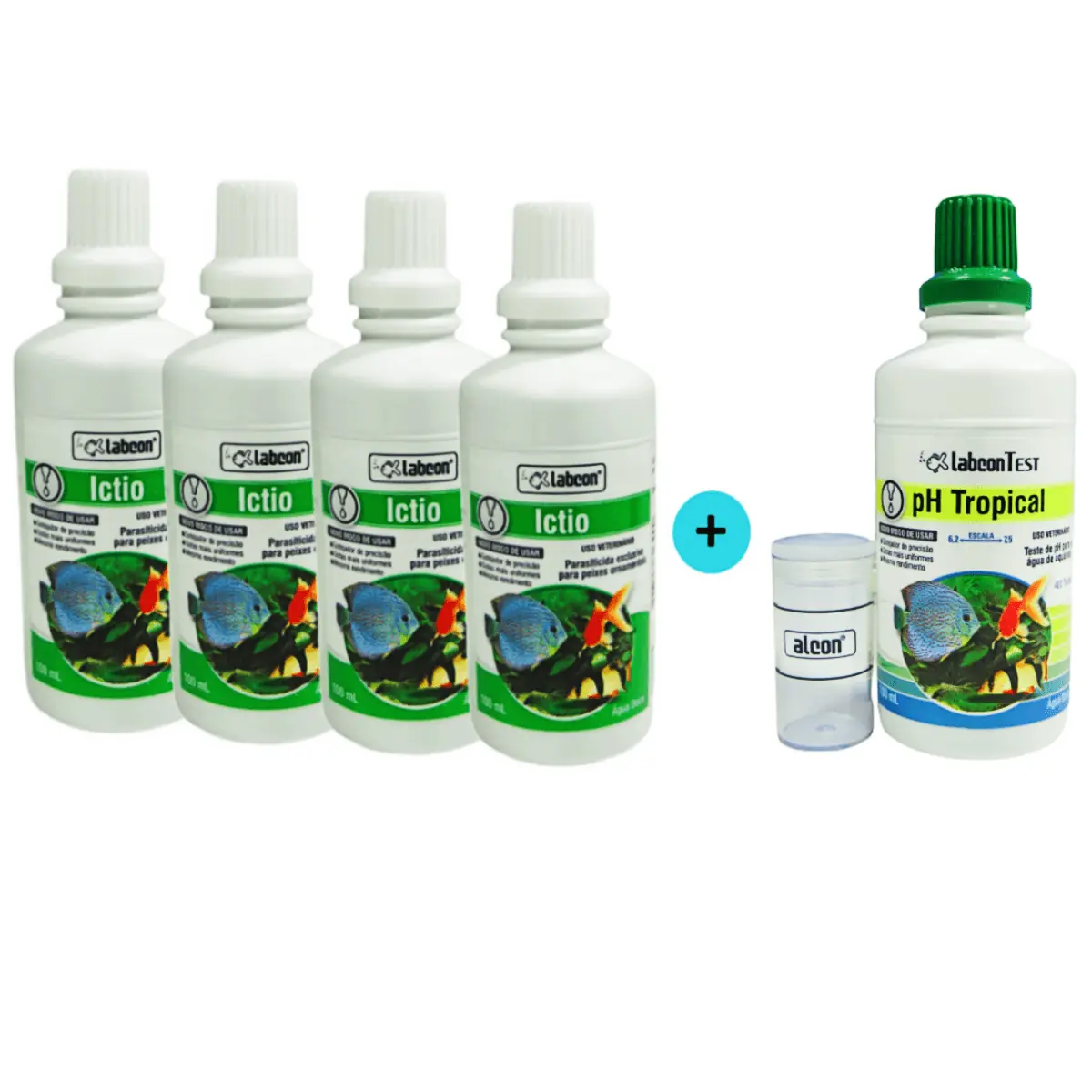 Kit 4 Alcon Labcon Ictio 100ml + 1 Alcon Labcon PH Tropical 100ml