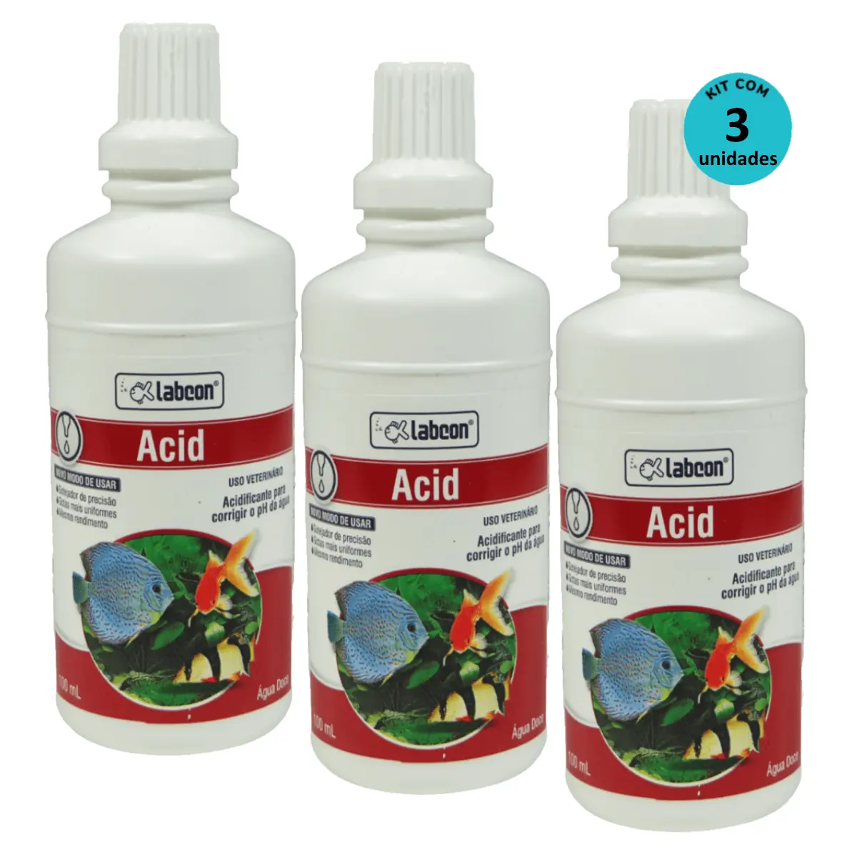 Kit 3 Alcon Labcon Acidificante Acid 100ml