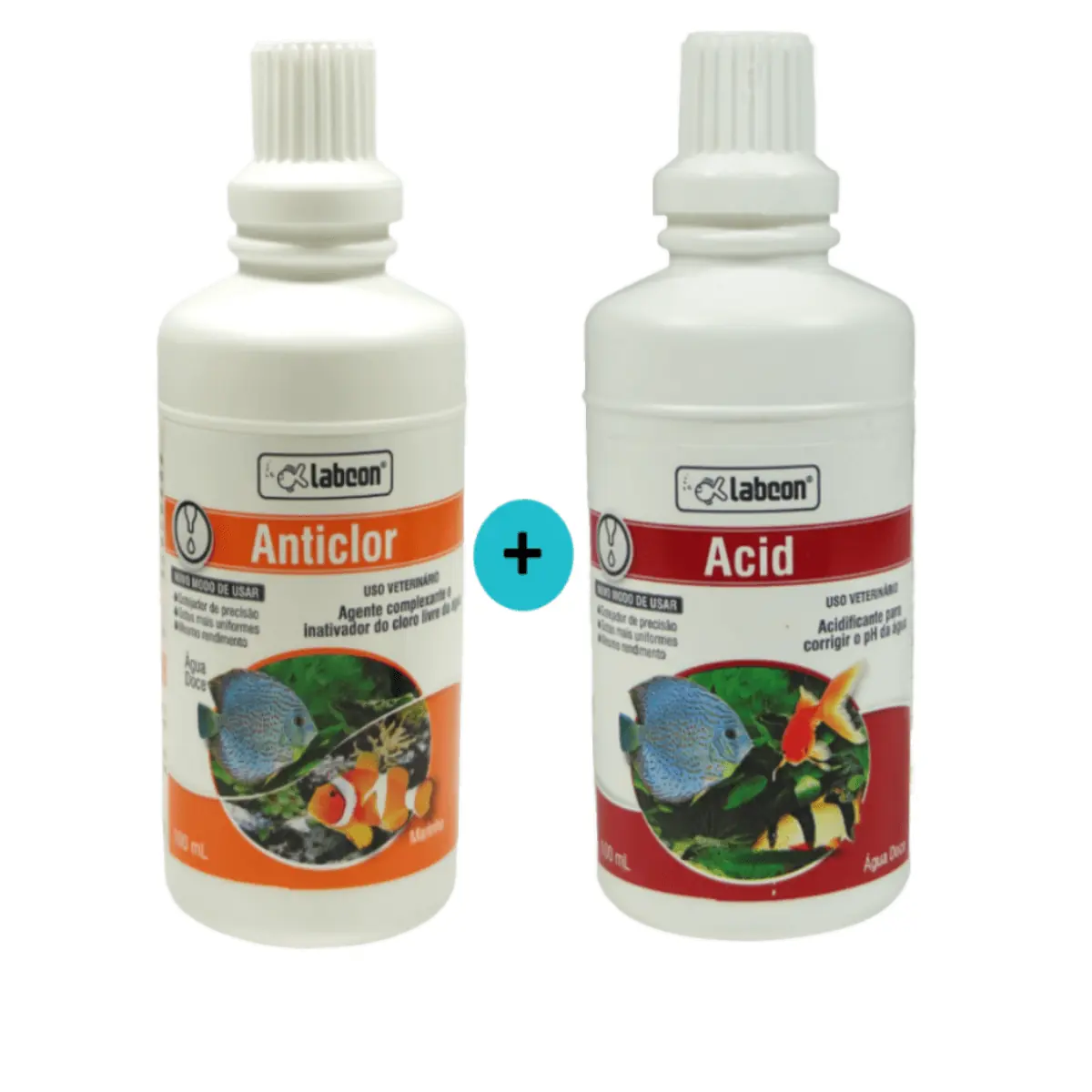 Kit 1 Alcon Labcon Acidificante Acid 100ml + 1 Alcon Labcon Neutralizador Anticlor 100ml