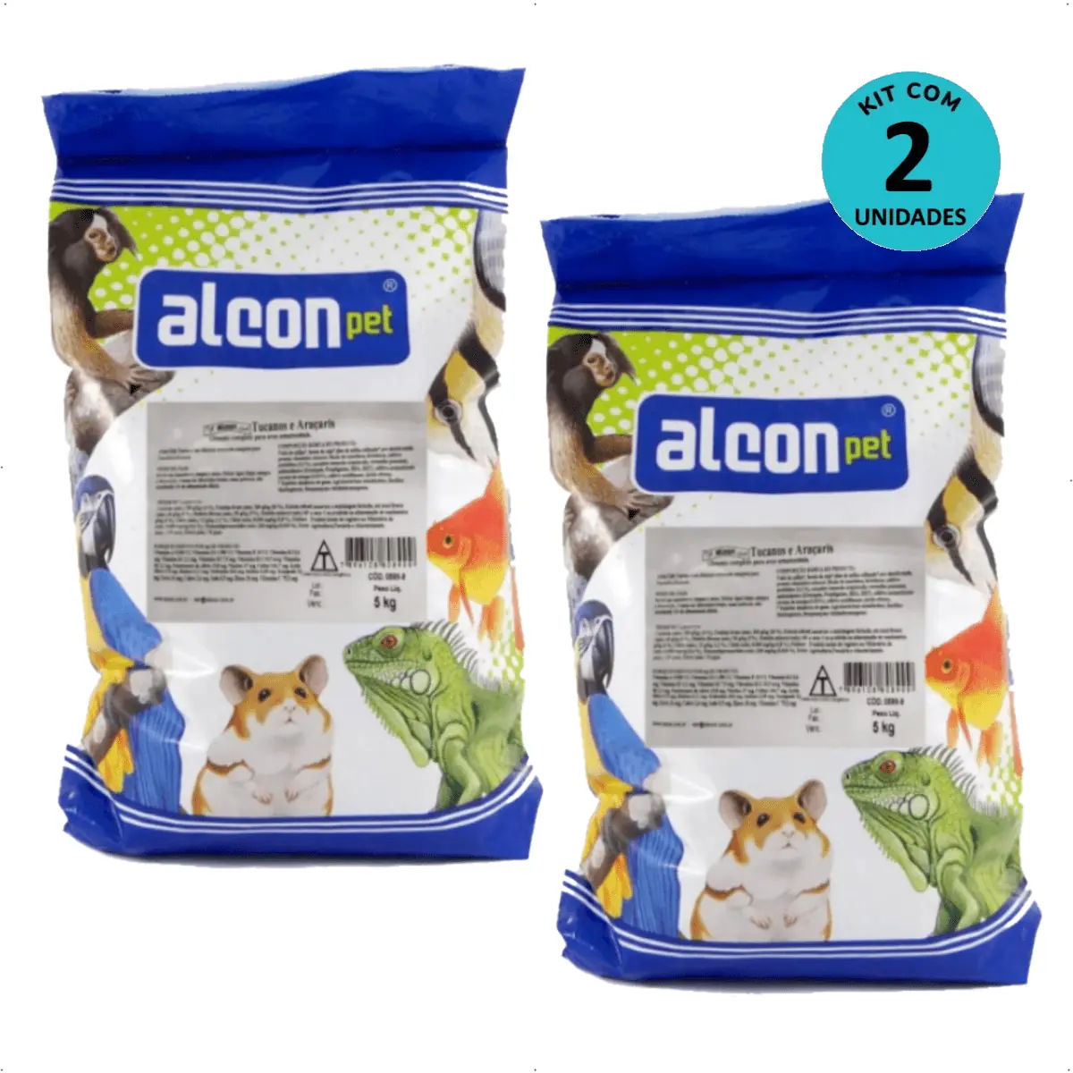 Kit 2 Ração Alcon Club Tucanos e Araçaris 5kg