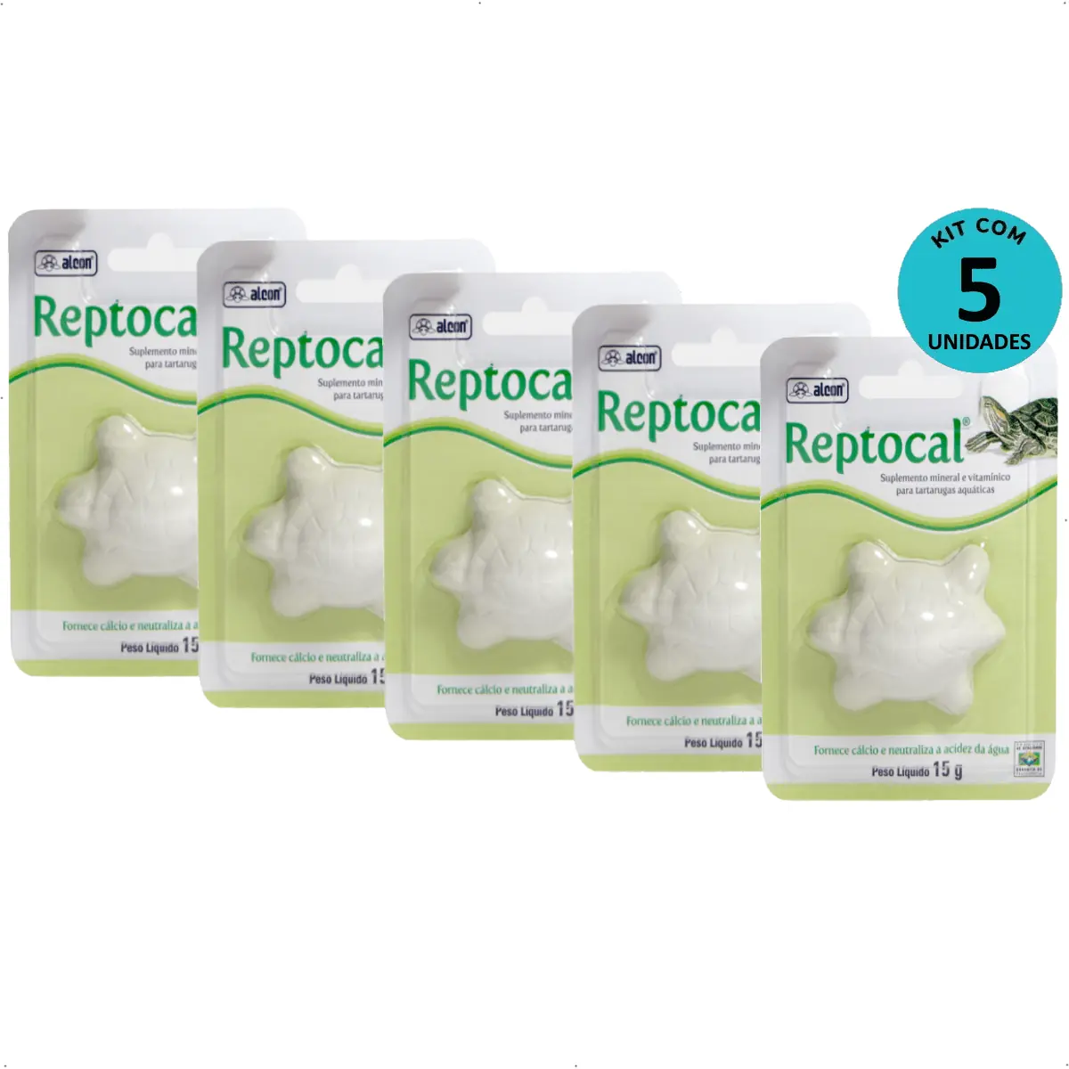 Kit 5 Suplemento Alcon Reptocal 15g
