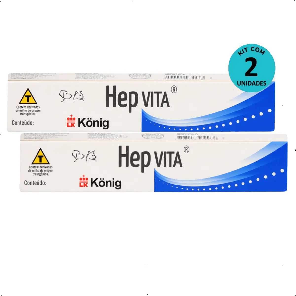 Kit 2 Suplemento Alimentar Hep Vita König 15g p/ Cães e Gatos