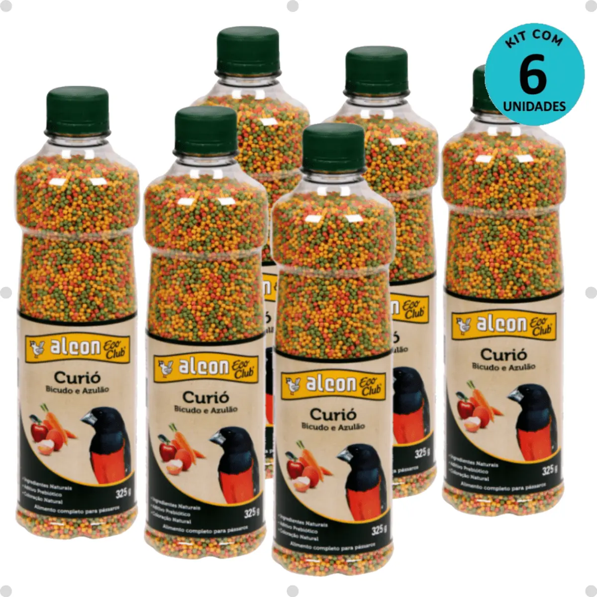 Kit 6 Ração Alcon Eco Club Curió 325g