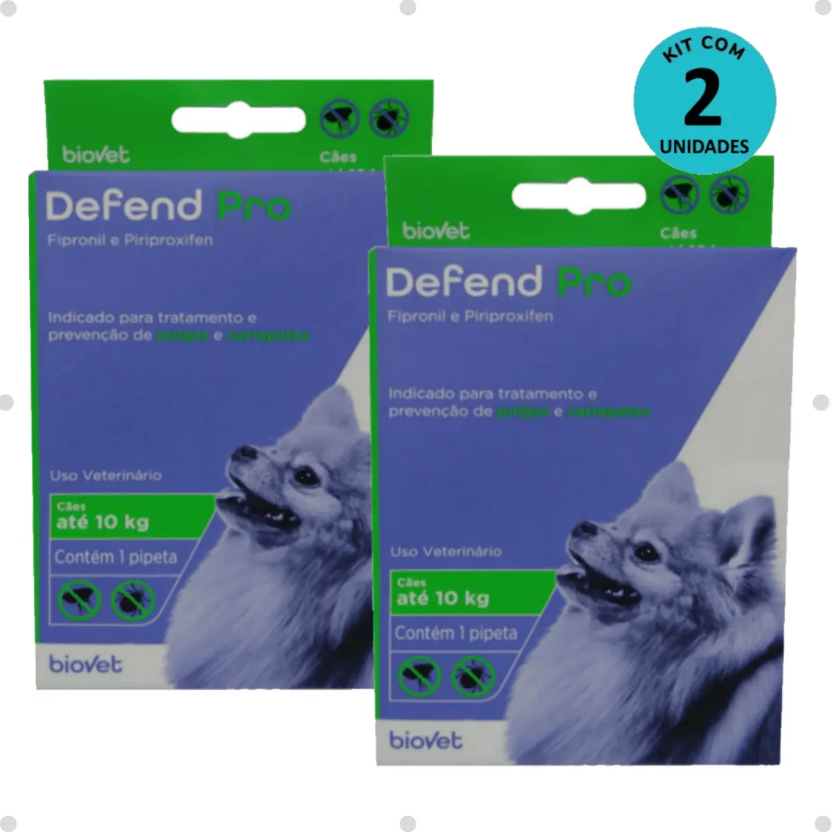 Kit 2 Defend Pro Cães (Até 10kg) - Biovet