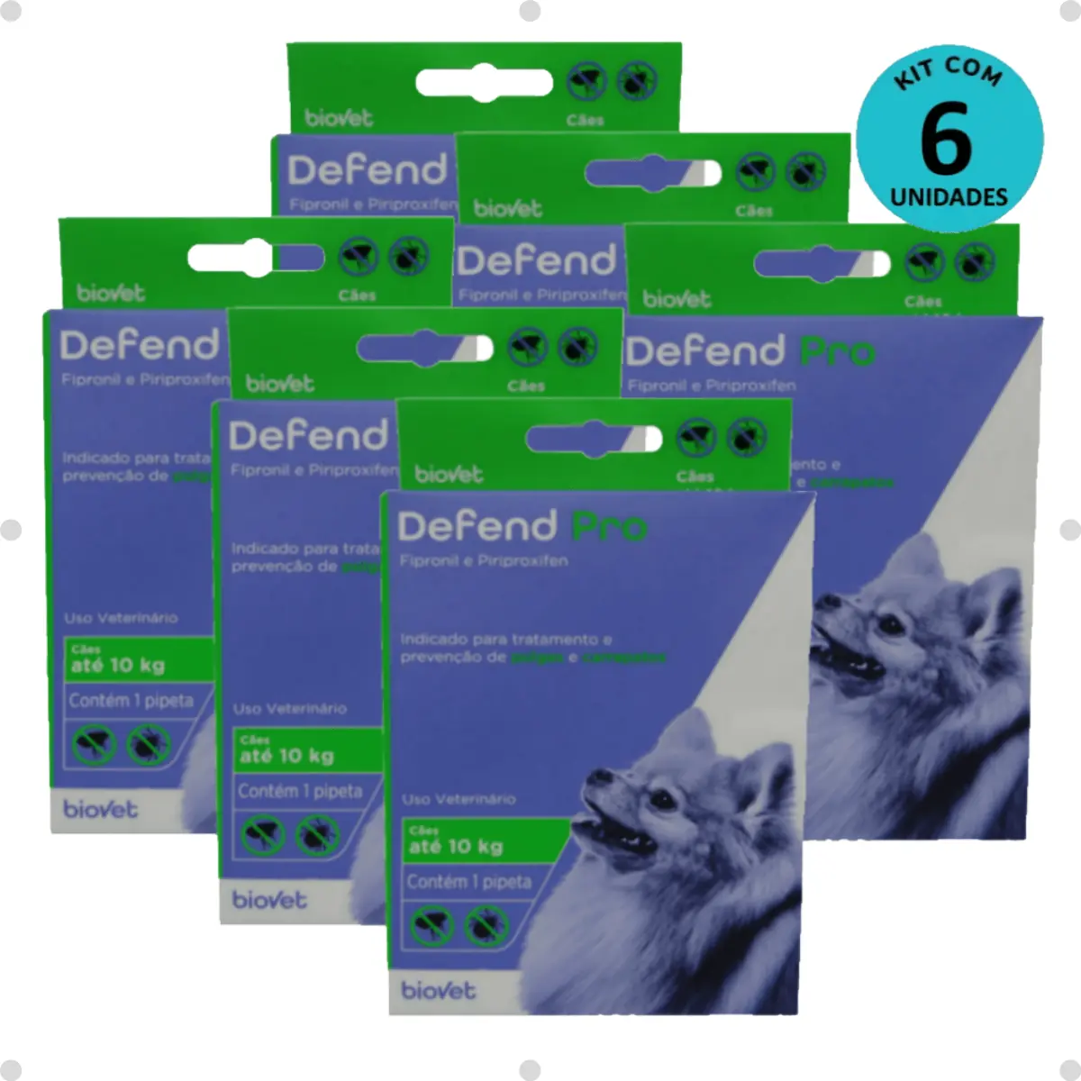 Kit 6 Defend Pro Cães (Até 10kg) - Biovet