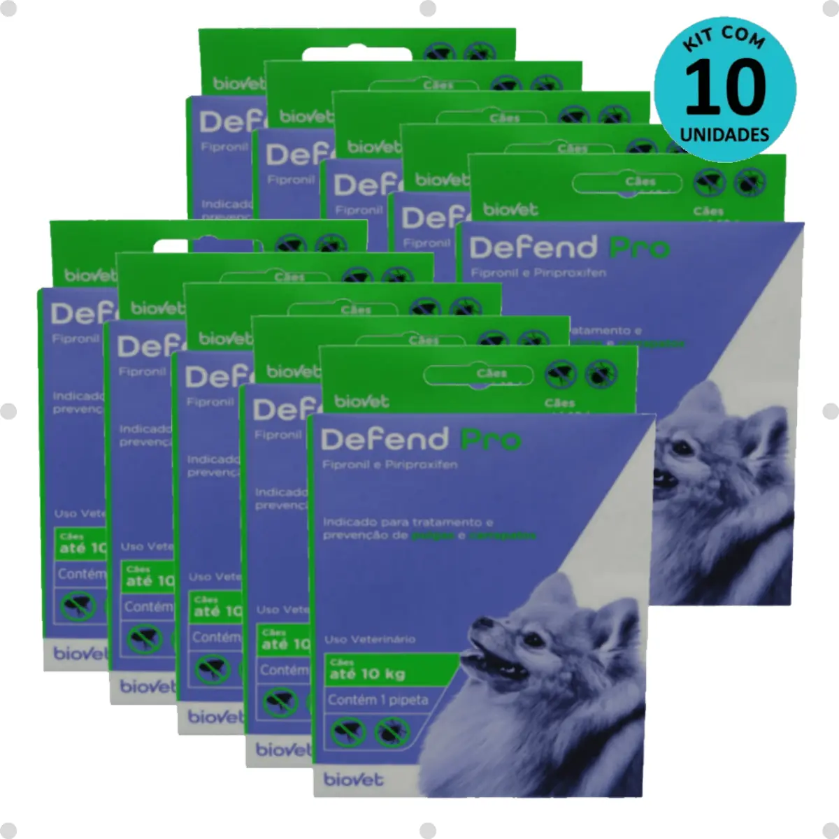 Kit 10 Defend Pro Cães (Até 10kg) - Biovet