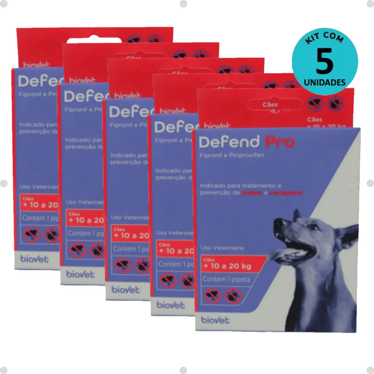 Kit 5 Defend Pro Cães (11 - 20kg) - Biovet