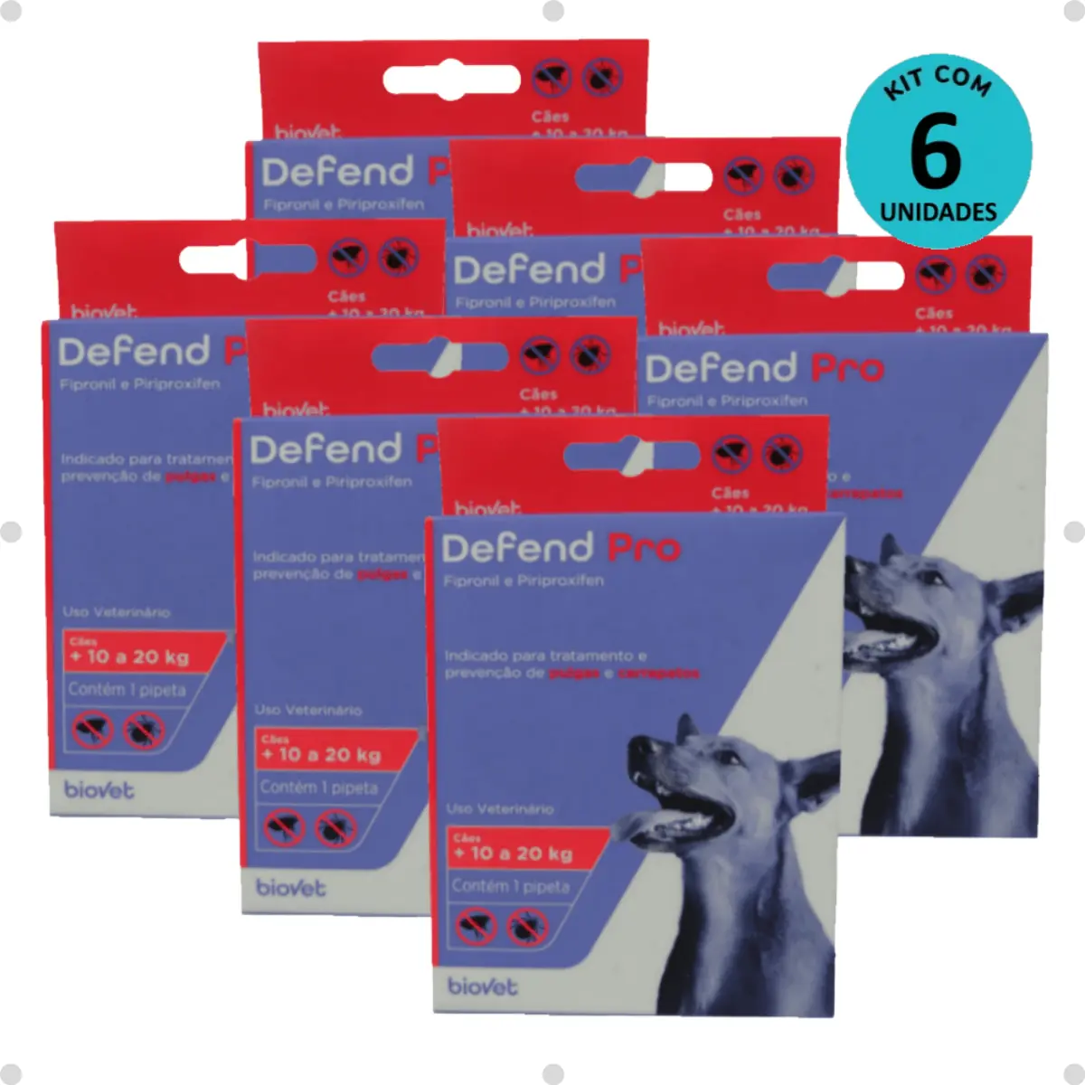 Kit 6 Defend Pro Cães (11 - 20kg) - Biovet