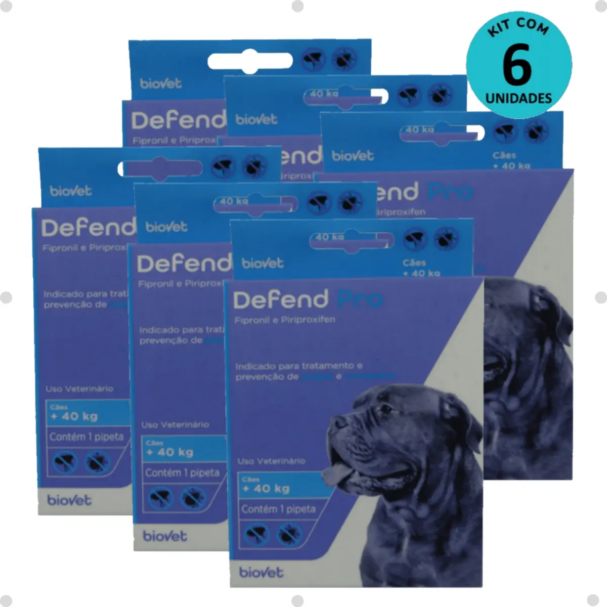 Kit 6 Defend Pro Cães (Acima 40kg) - Biovet