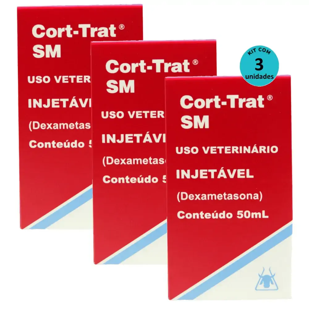 Cort-Trat Injetável SM 50ml SM - Kit C/ 3
