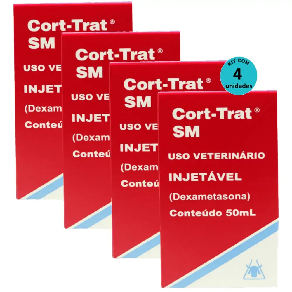 Cort-Trat Injetável SM 50ml SM - Kit C/ 4
