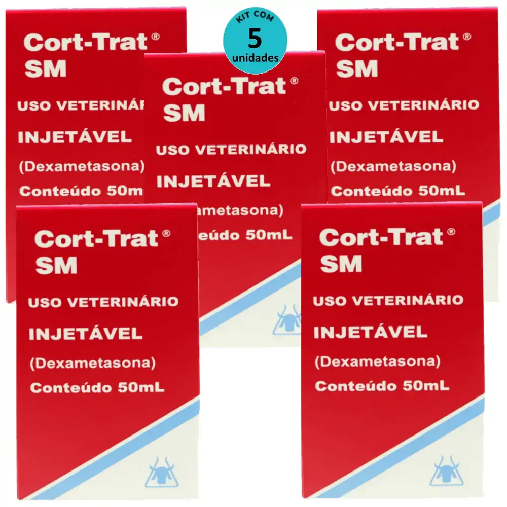 Cort-Trat Injetável SM 50ml SM - Kit C/ 5
