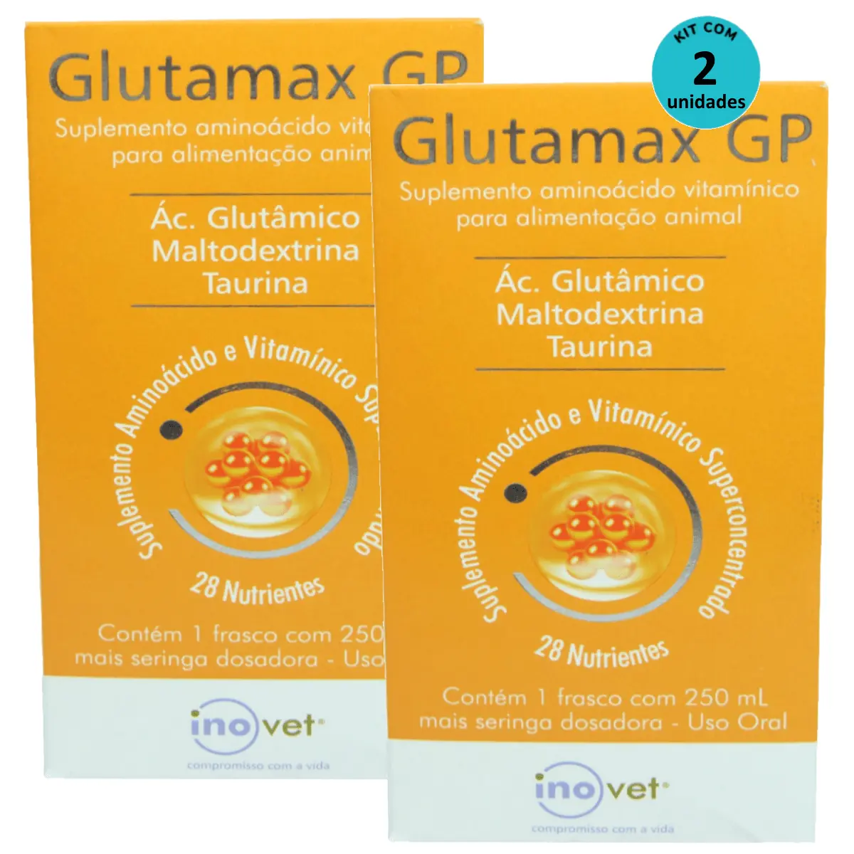 Glutamax GP Suplemento Para Animais 250ml Inovet Kit C/ 2