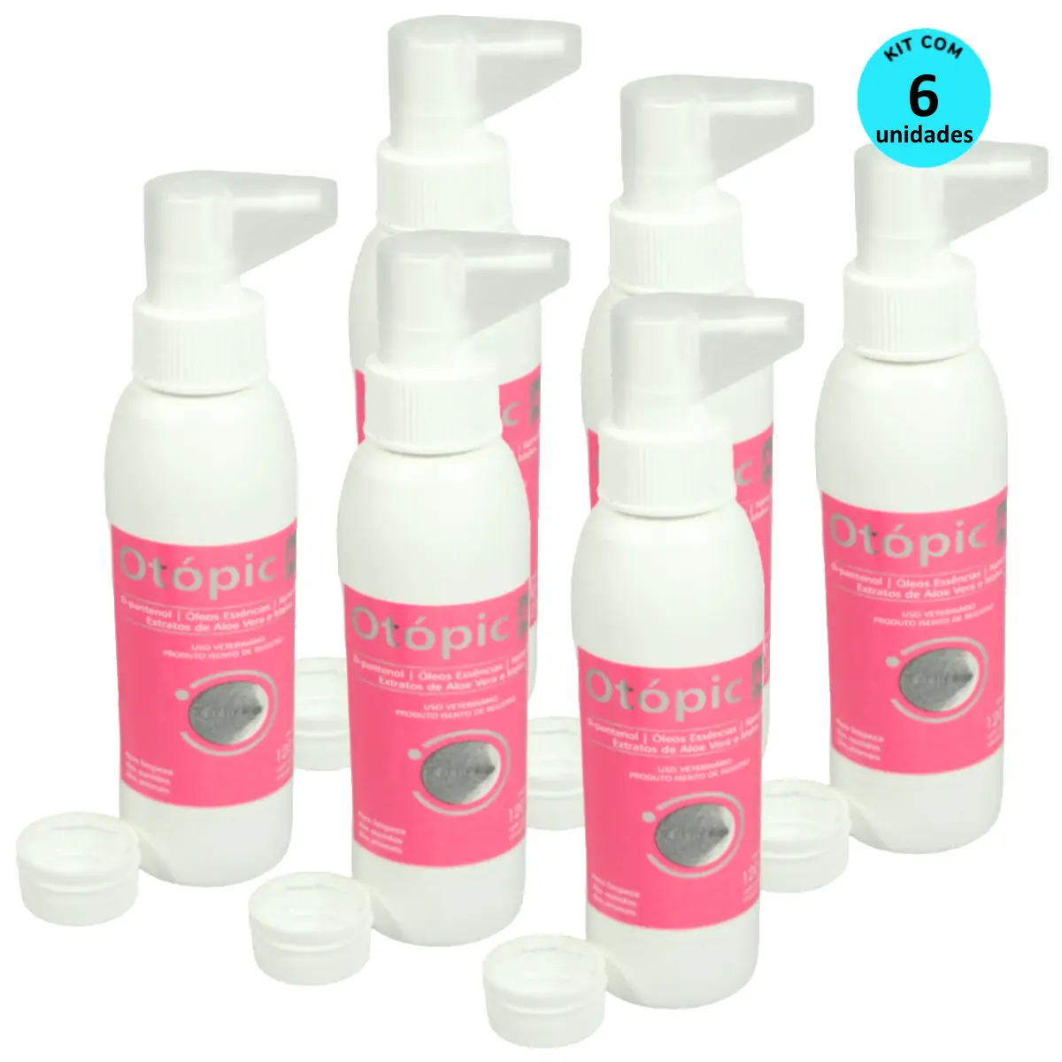 Limpador Auditivo Pet Otópic AG 120ml Inovet Kit com 6
