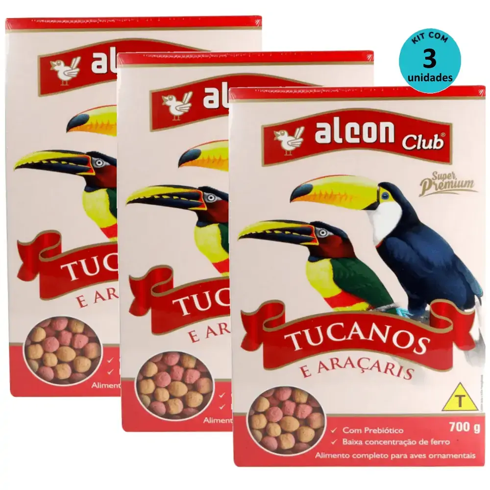 Alcon Club Tucanos e Araçaris Super Premium 700g Kit Com 3