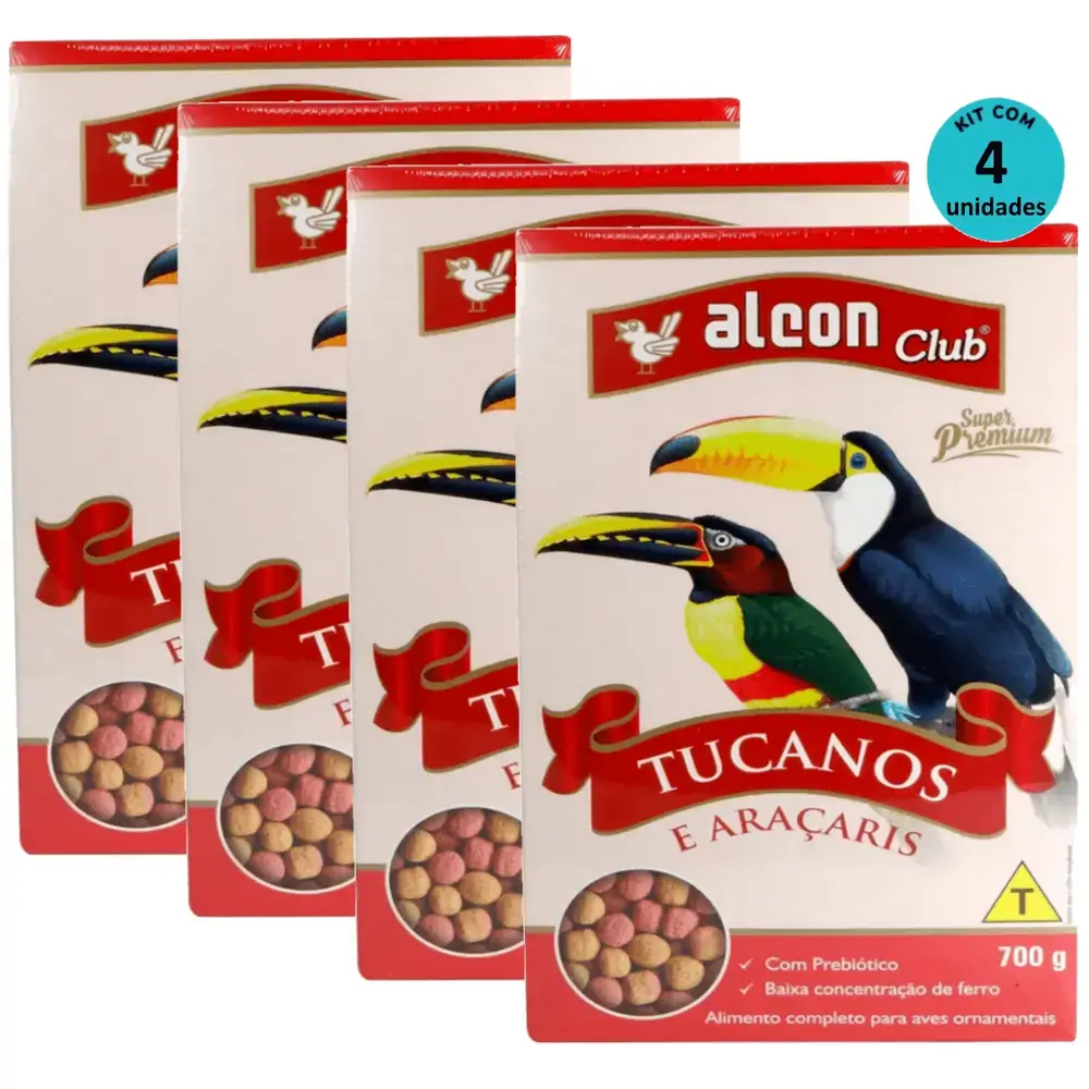 Alcon Club Tucanos e Araçaris Super Premium 700g Kit Com 4