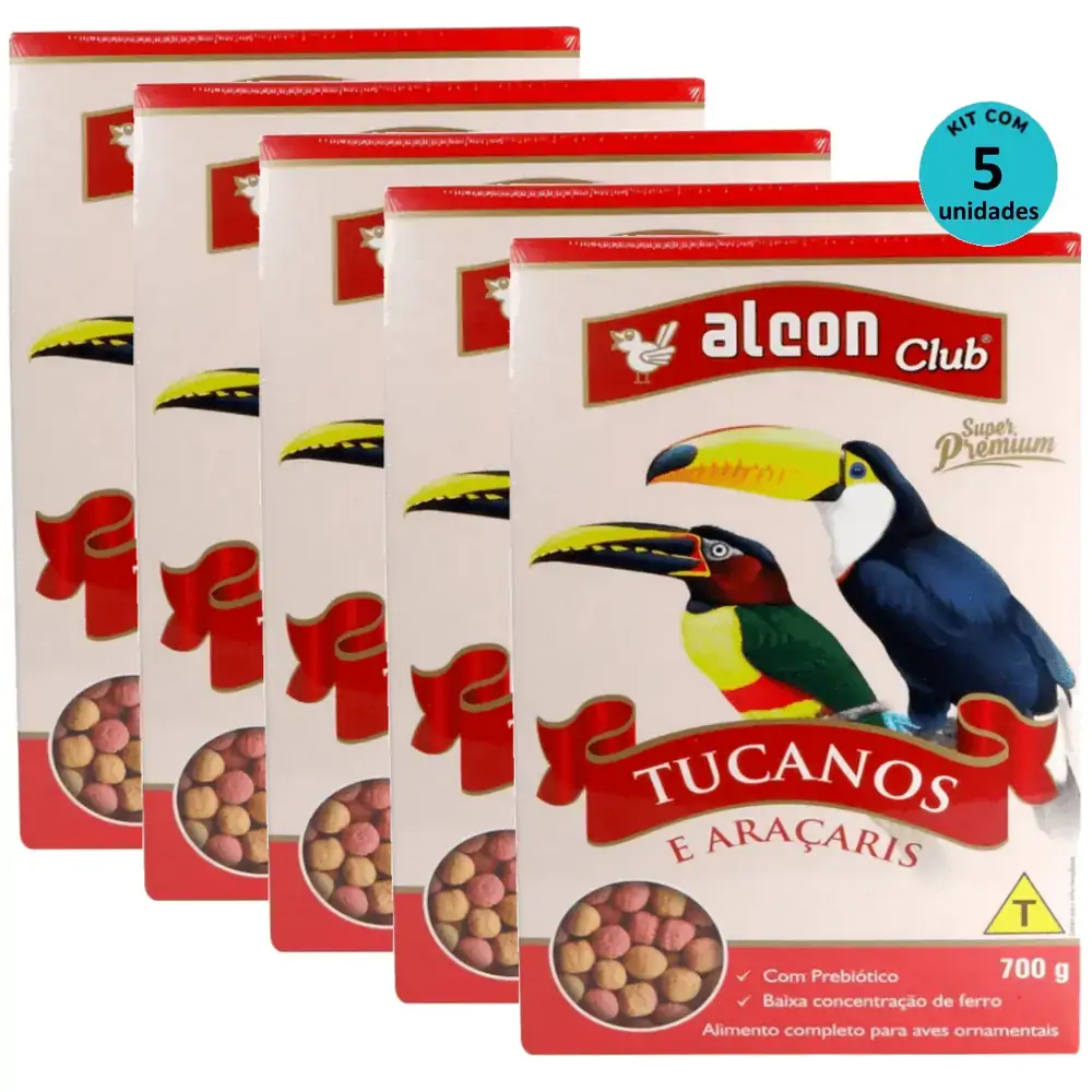 Alcon Club Tucanos e Araçaris Super Premium 700g Kit Com 5