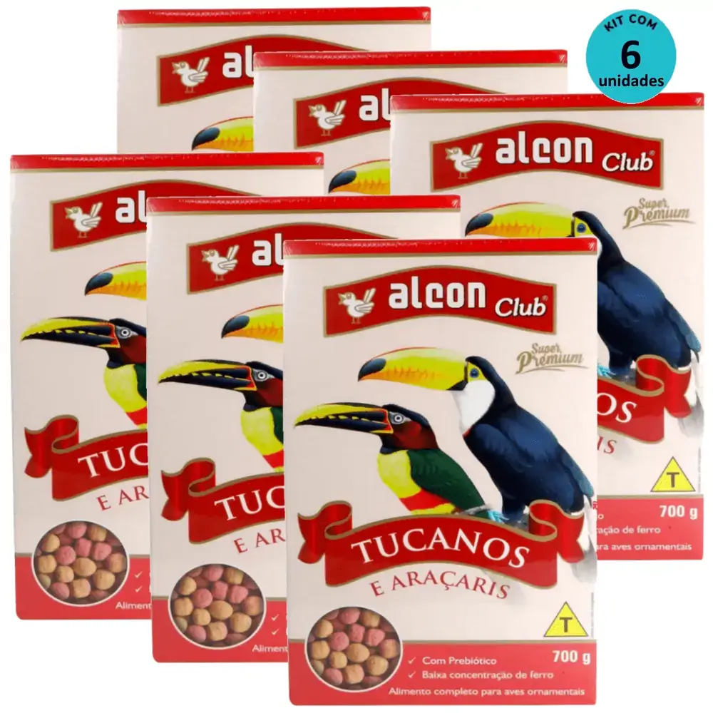 Alcon Club Tucanos e Araçaris Super Premium 700g Kit Com 6