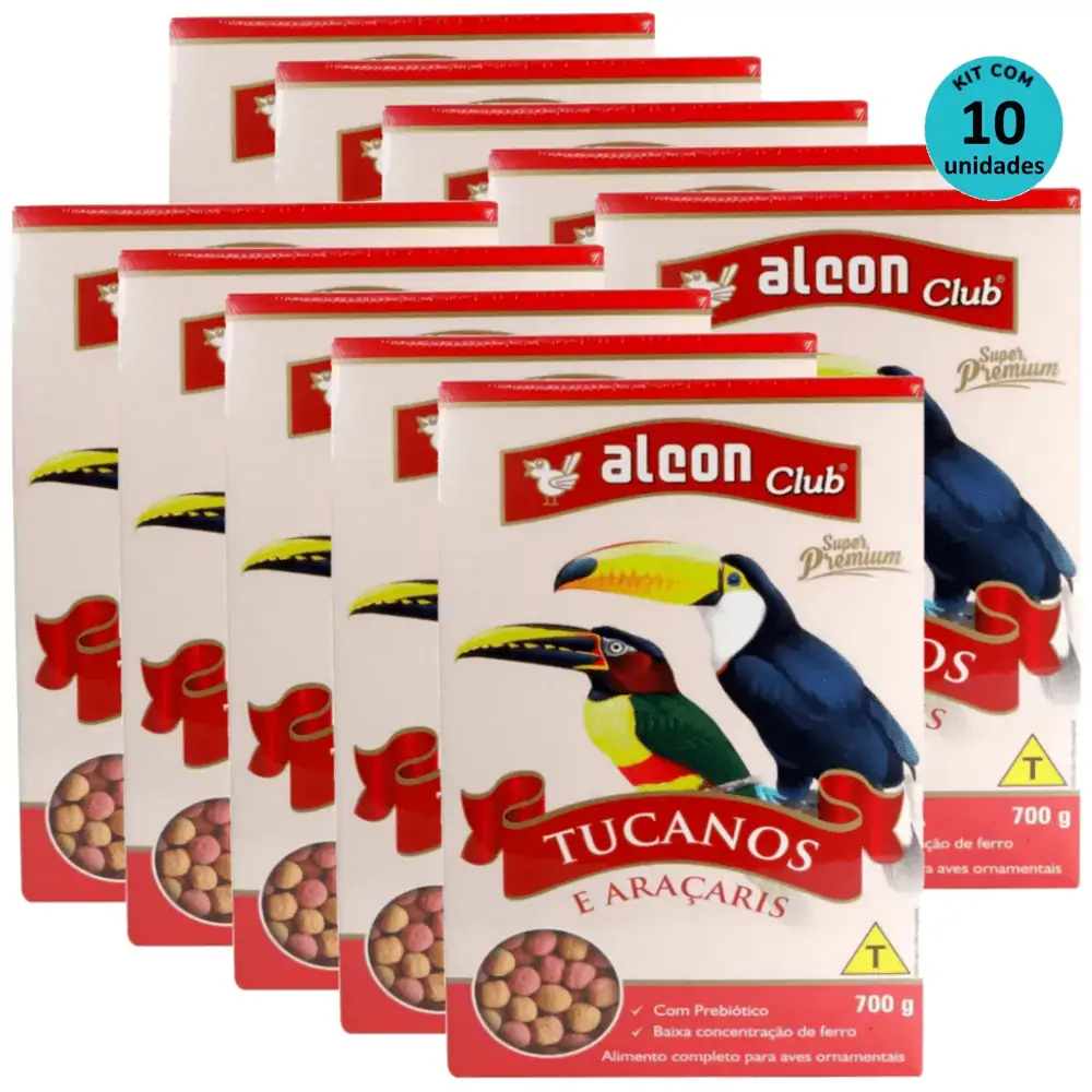 Alcon Club Tucanos e Araçaris Super Premium 700g Kit Com 10
