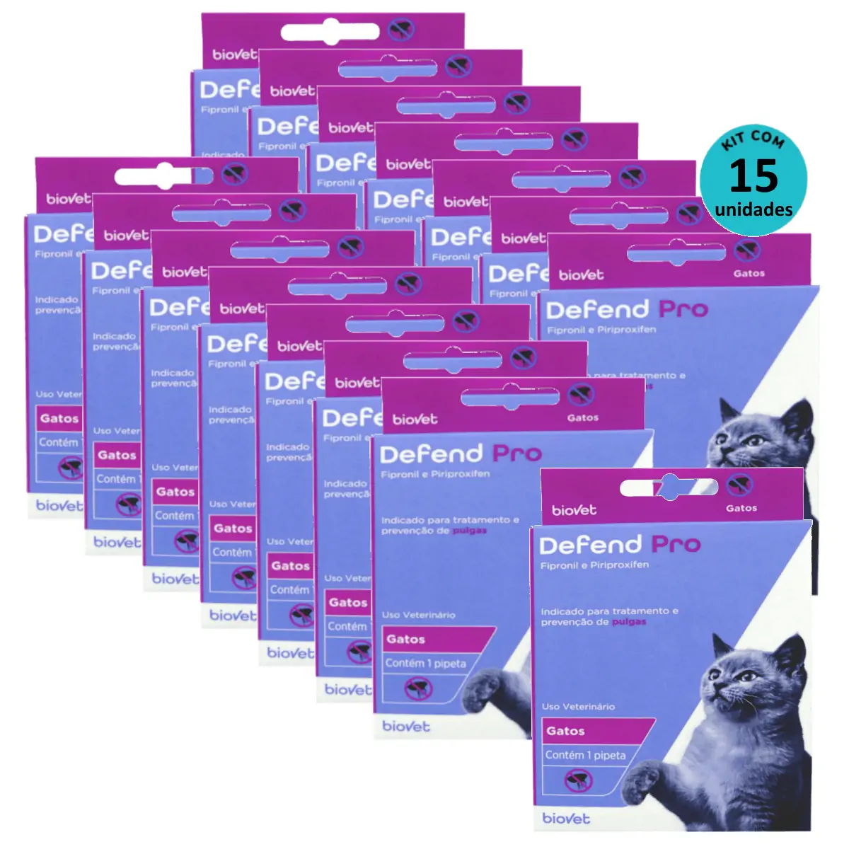 Kit 15 Defend Pro Gatos - Biovet