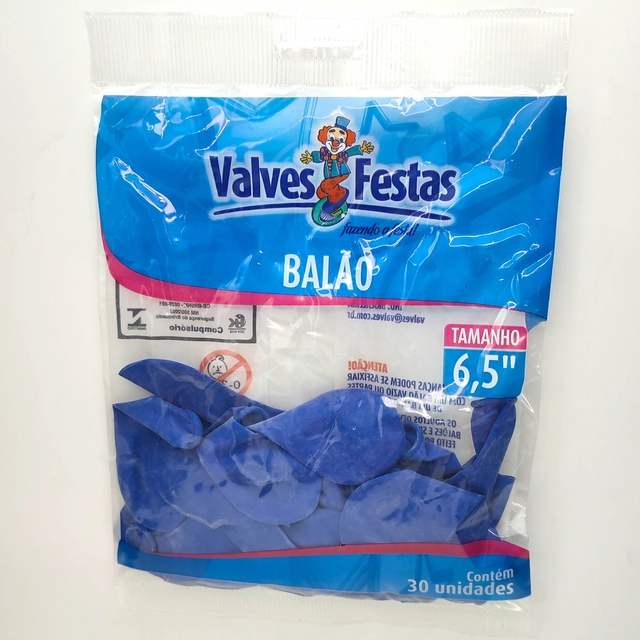 Balão Valves Festas Azul 6,5 Contém 30 Unidades