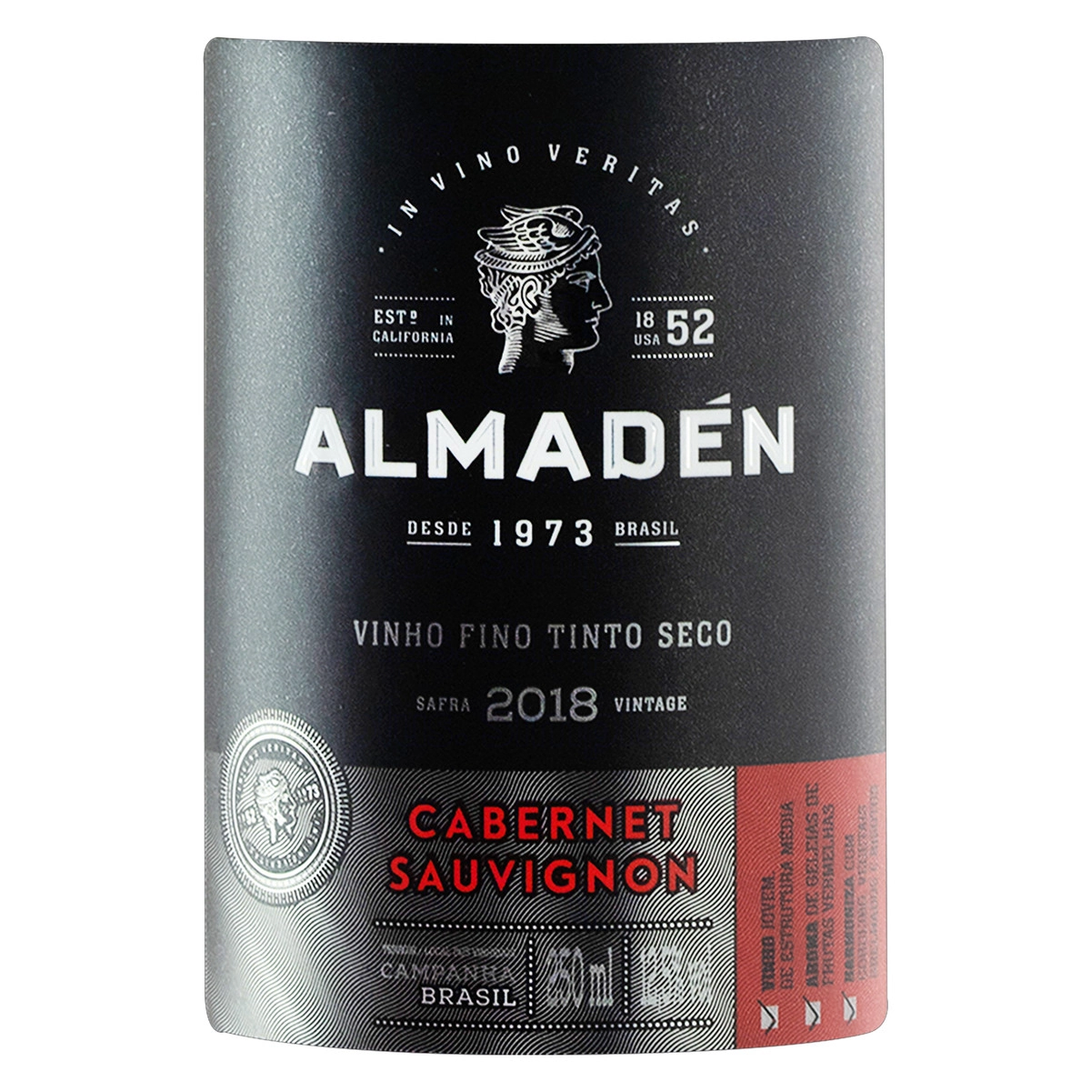 Vinho Brasileiro Tinto Seco Almadén Cabernet Sauvignon Campanha Garrafa 250ml