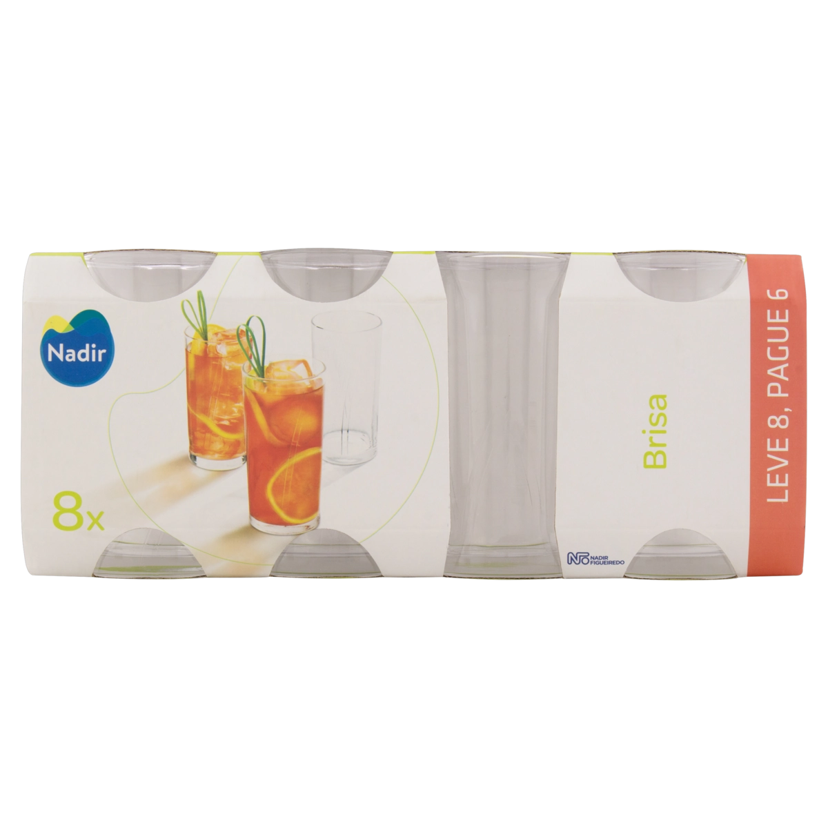 Conjunto Copo Vidro Brisa 300ml Nadir Leve 8 Pague 6 Unidades