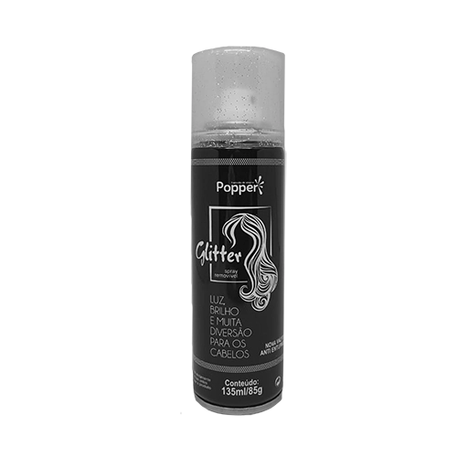 Spray Glitter Prata Para Cabelo