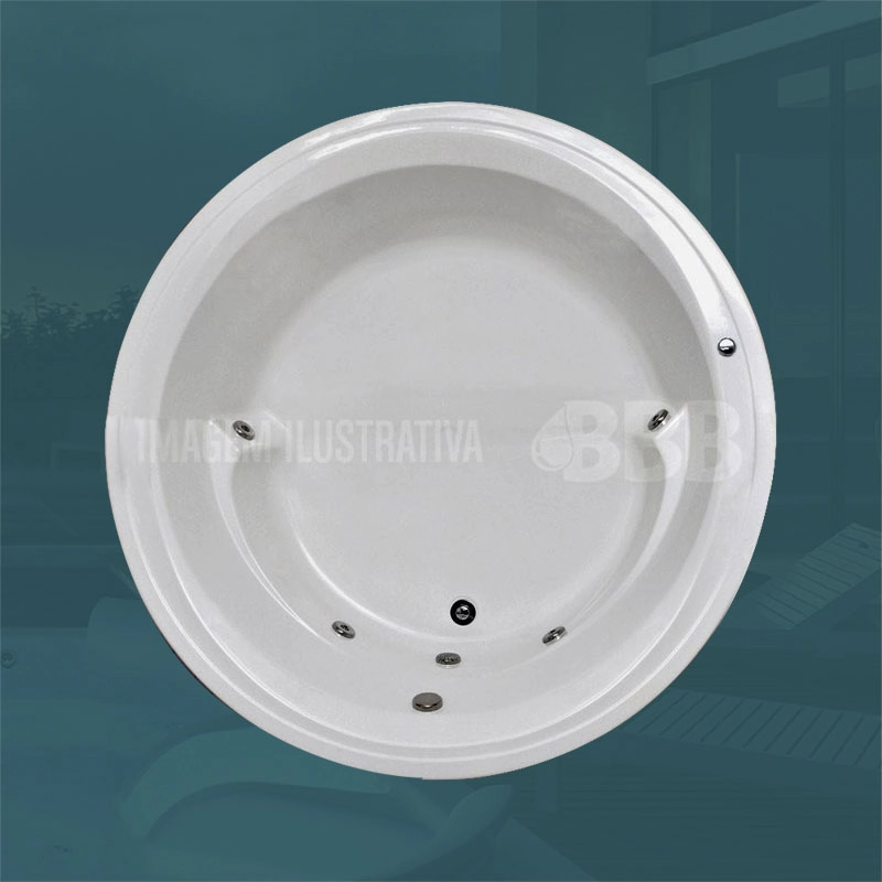 Banheira Redonda Malibu Com Hidro Em Acrilico 110V (1,70 X 1,70 X 0,50)