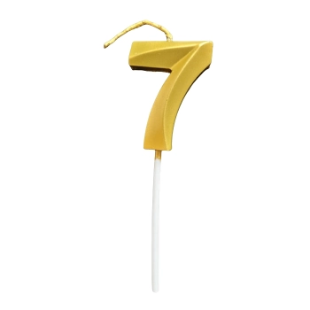 Vela Aniv Junco Palito Metal Un N 7 Dourado