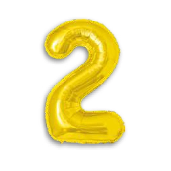 Balao Metalizado Numero 2 40cm Dourado P