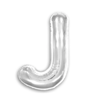 Balao 16 Metalizado Prata 40cm Letra J
