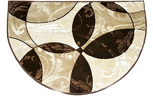 Half Moon Mat Area Rug Pad Carpet 3 Feet X 2 Feet Brown